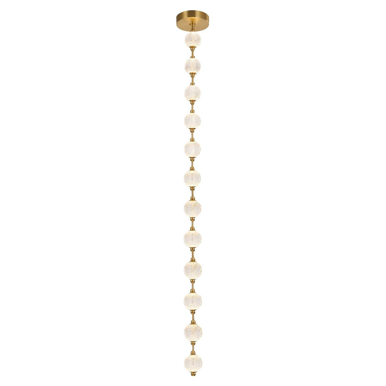 Alora Lighting Marni Pendant, 2-Light, LED, Natural Brass, 86.5"L
