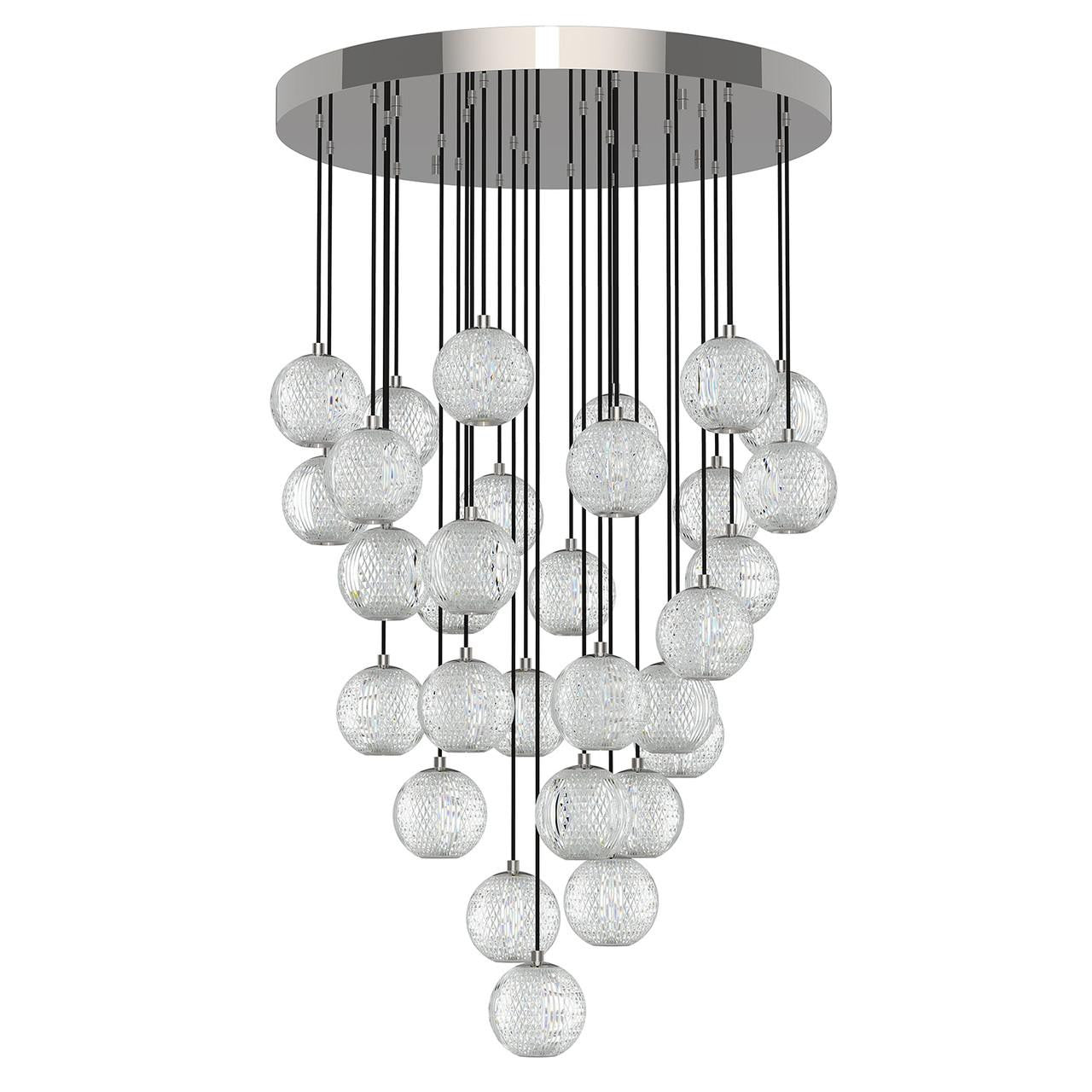 Alora Lighting Marni Pendant, 2-Light, LED, Polished Nickel, 25.63"D
