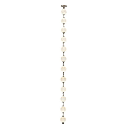 Alora Lighting Marni Pendant, 2-Light, LED, Polished Nickel, White Linen Shade, 86.5"L