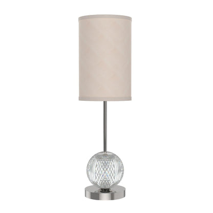 Alora Lighting Marni Table Lamp, 1-Light, LED, Polished Nickel, White Linen, 21.5"H