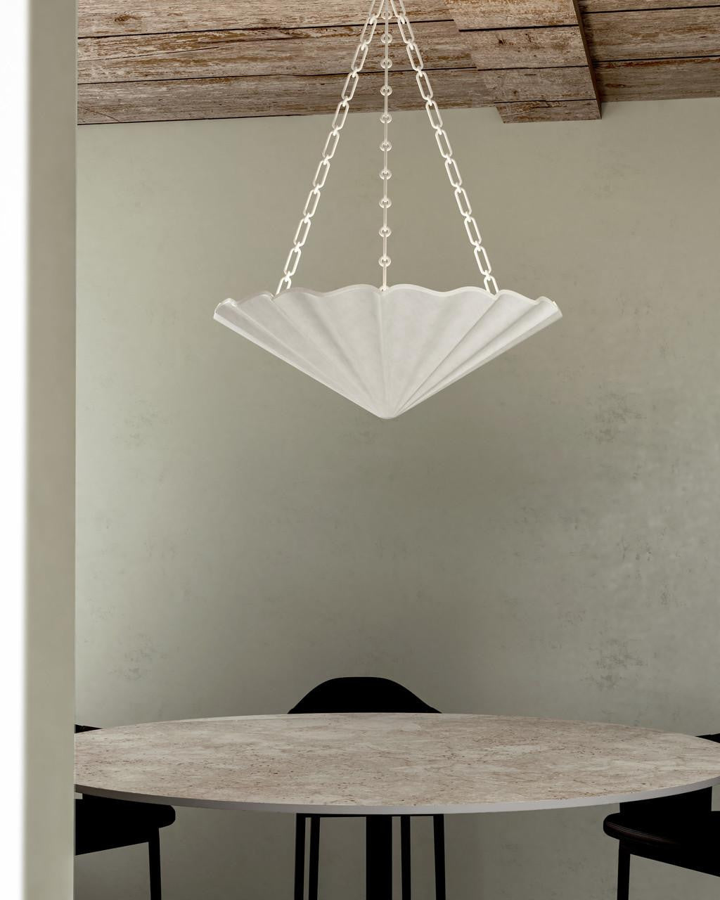 Alora Lighting Martine Chandelier, 4-Light, Antique White, 30"D (CH352430AW 7072WKH)