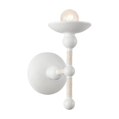 Alora Lighting Nadine Wall/Vanity Light, 1-Light, Matte White, Cotton, 8.75"H