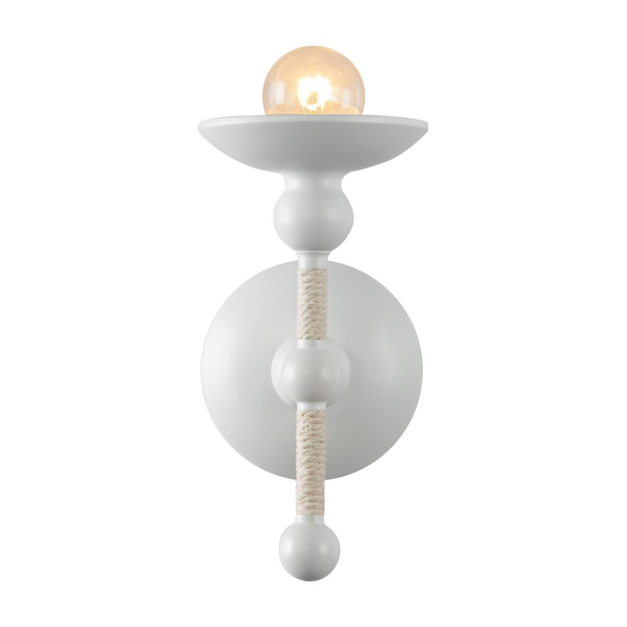 Alora Lighting Nadine Wall/Vanity Light, 1-Light, Matte White, Cotton, 8.75"H