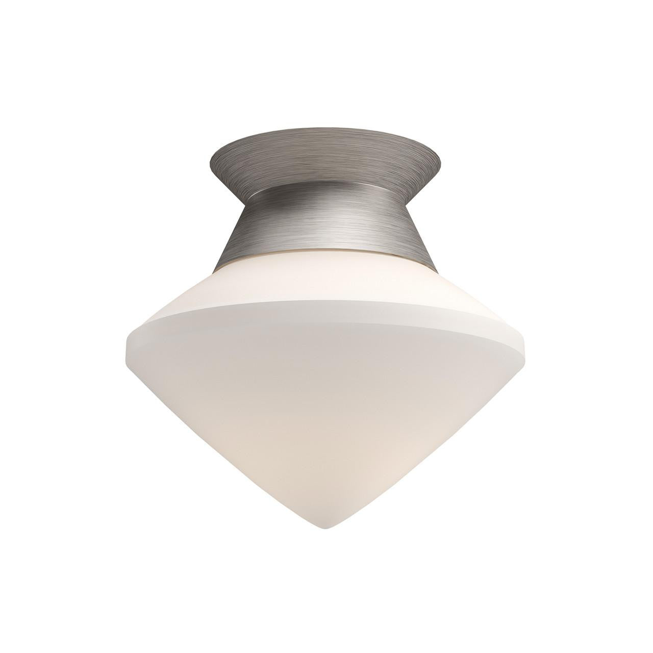 Alora Lighting Nora Flush Mount, 1-Light, Brushed Nickel, Opal Matte Glass, 8"D
