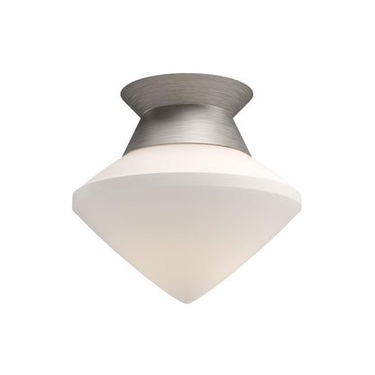 Alora Lighting Nora Flush Mount, 1-Light, Brushed Nickel, Opal Matte Glass, 8"D