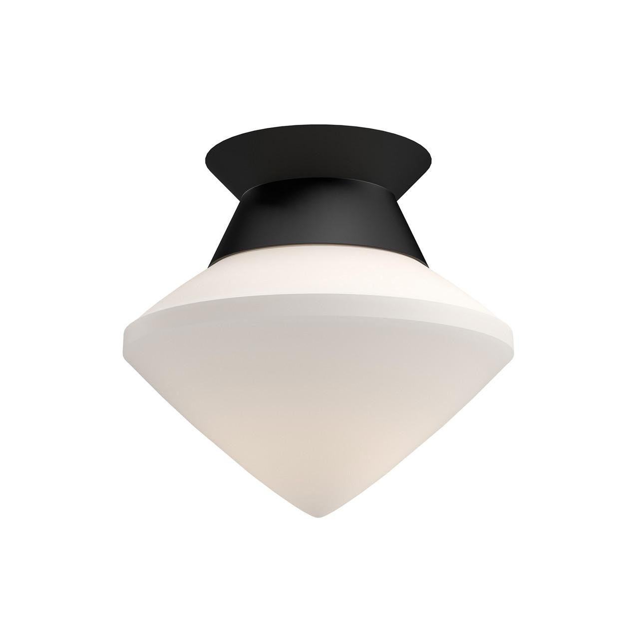 Alora Lighting Nora Flush Mount, 1-Light, Matte Black, Opal Matte Glass, 8"D