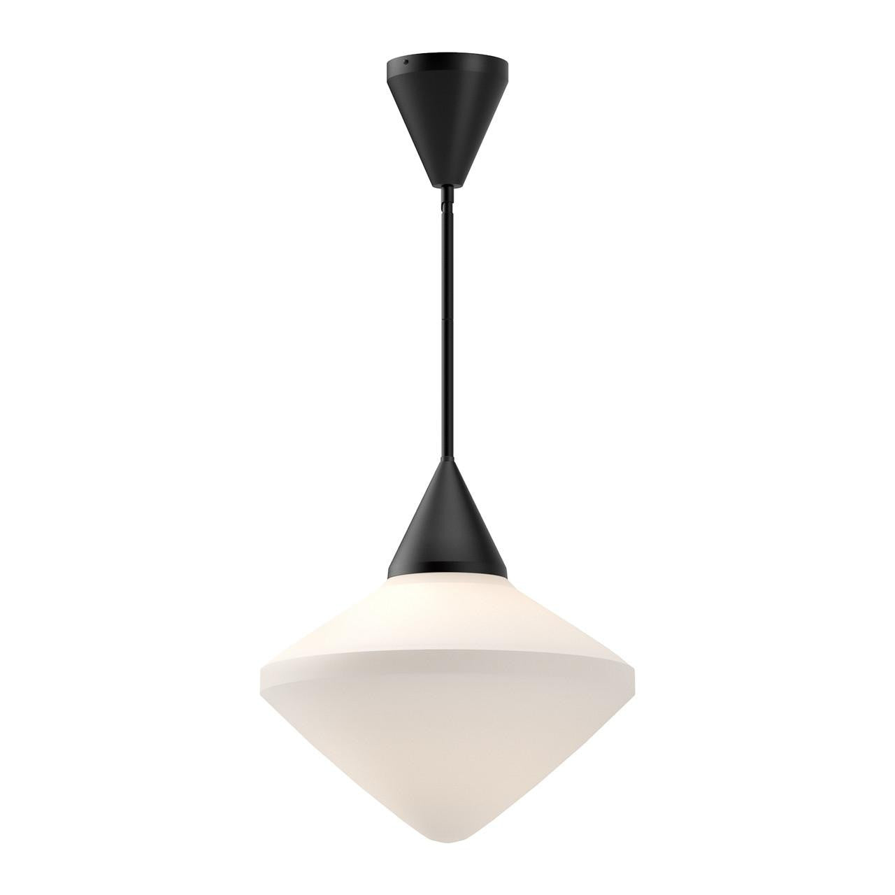 Alora Lighting Nora Pendant, 1-Light, Matte Black, Opal Matte Glass, 14.5"H