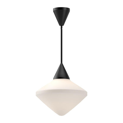 Alora Lighting Nora Pendant, 1-Light, Matte Black, Opal Matte Glass, 14.5"H