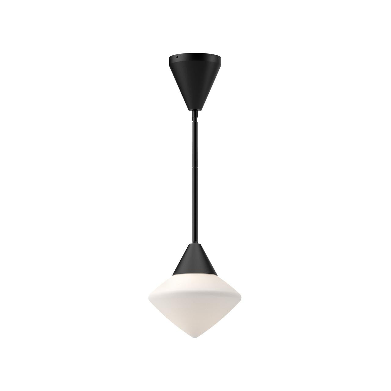 Alora Lighting Nora Pendant, 1-Light, Matte Black, Opal Matte Glass, 8.38"H