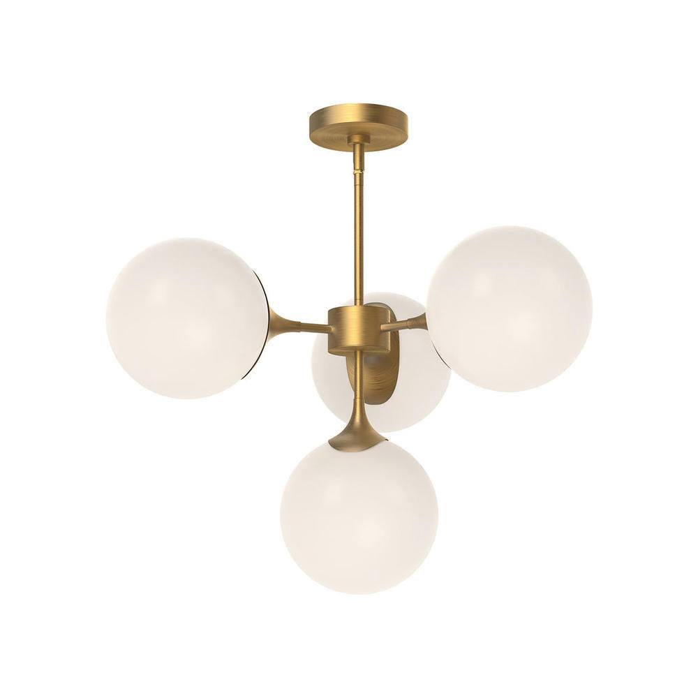 Alora Lighting Nouveau Chandelier, 4-Light, Aged Gold, Opal Matte Glass, 26"D (CH505426AGOP 706TVJ1)