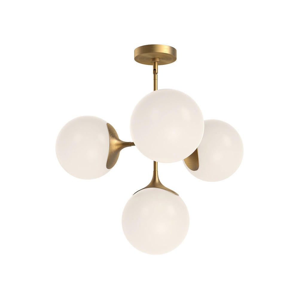 Alora Lighting Nouveau 4 Light Chandelier Aged Gold
