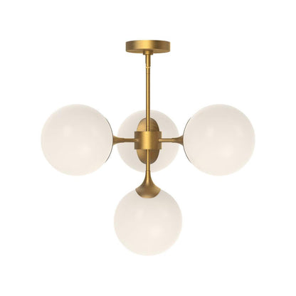 Alora Lighting Nouveau Chandelier, 4-Light, Aged Gold, Opal Matte Glass, 26"D (CH505426AGOP 706TVJ1)