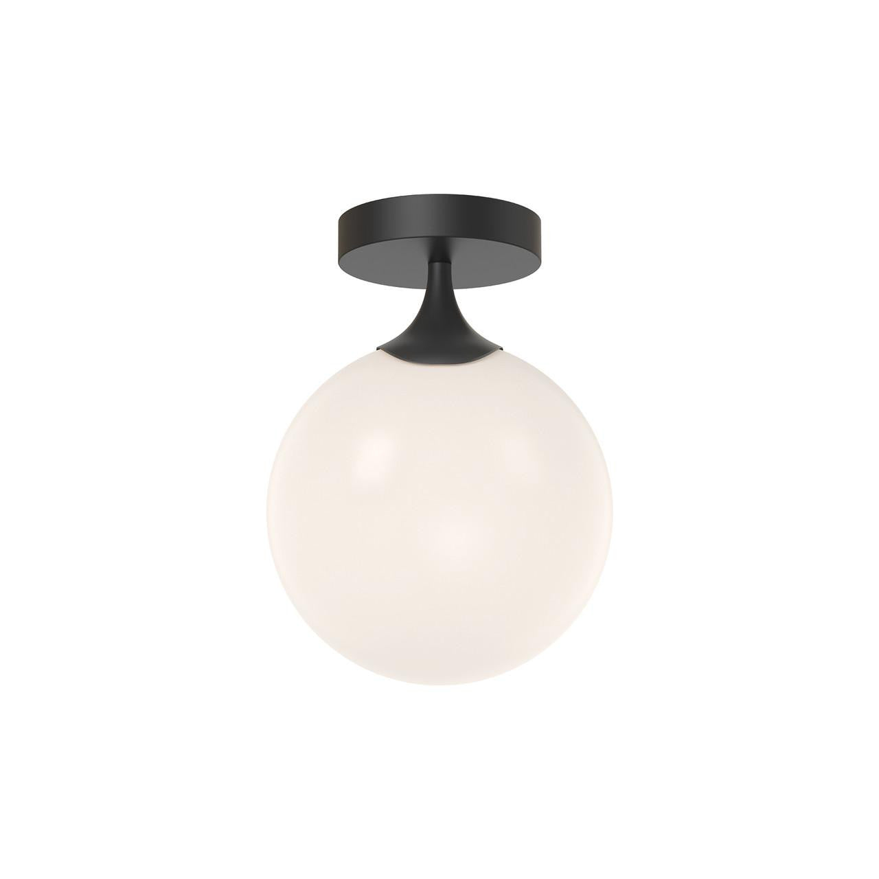 Alora Lighting Nouveau Semi-Flush Mount, 1-Light, Matte Black, Opal Matte Glass, 11.13"H