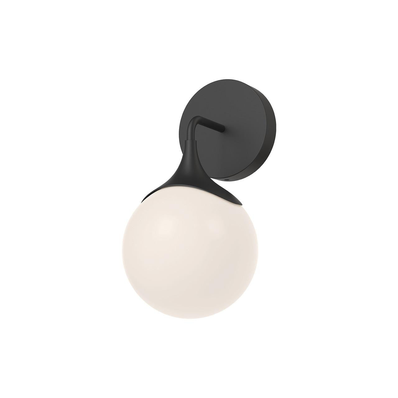 Alora Lighting Nouveau Wall Sconce, 1-Light, Matte Black, Opal Matte Glass, 11.38"H
