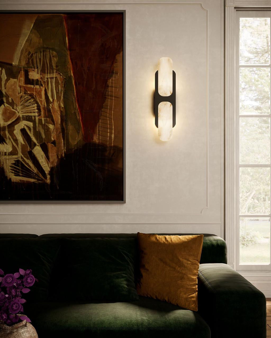 Alora Lighting Odin 17-in Urban Bronze/Alabaster Socket Wall Vanity