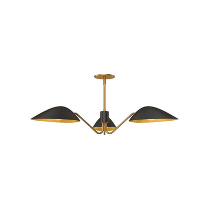 Alora Lighting Oscar 3 Light Pendant Aged Gold, Matte Black