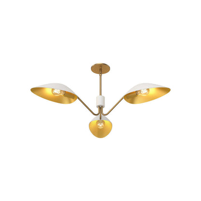 Alora Lighting Oscar Pendant, 3-Light, White, Aged Gold, 35.63"D (PD550336WHAG 706TVJL)