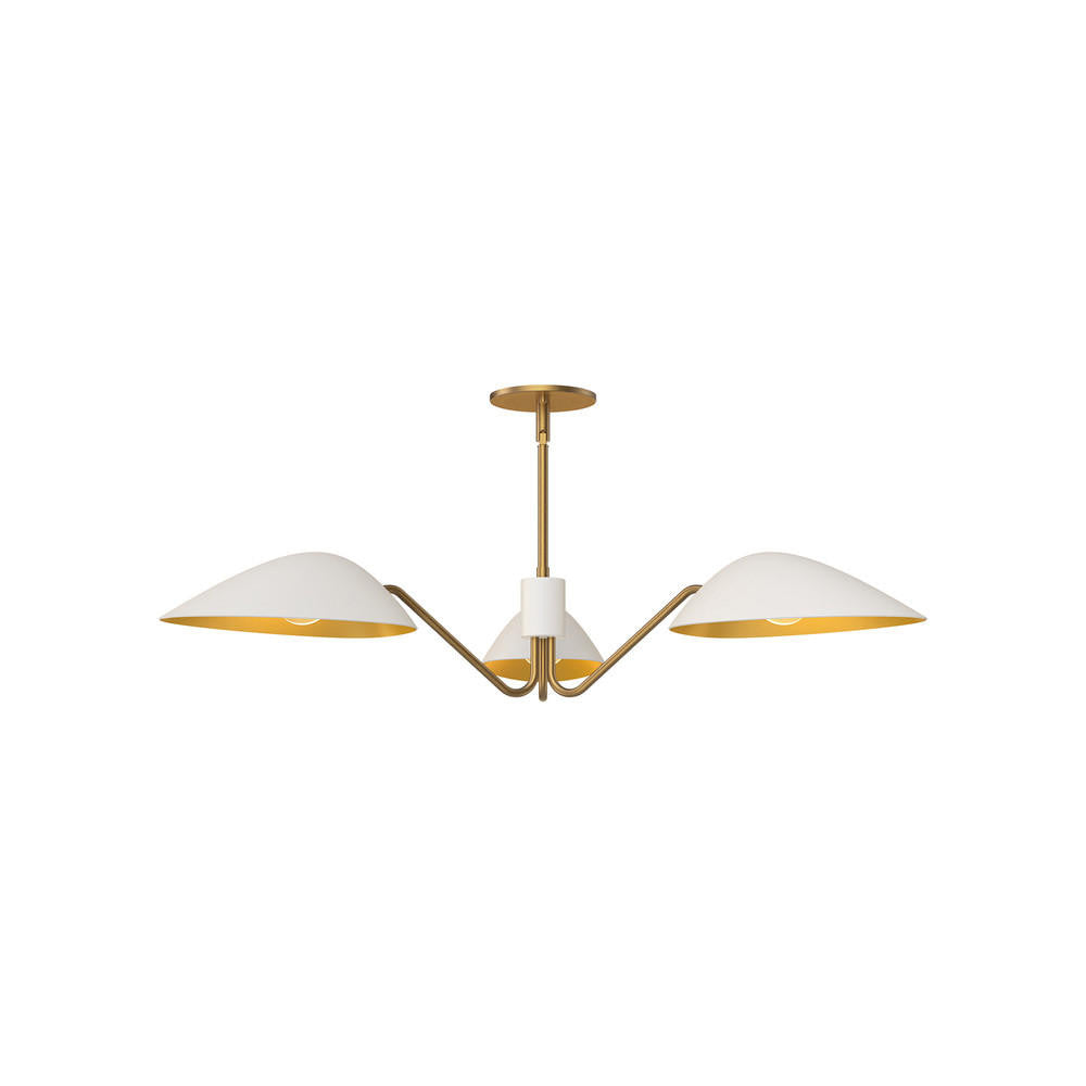 Alora Lighting Oscar Pendant, 3-Light, White, Aged Gold, 35.63"D (PD550336WHAG 706TVJL)