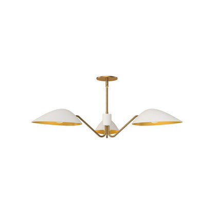 Alora Lighting Oscar Pendant, 3-Light, White, Aged Gold, 35.63"D (PD550336WHAG 706TVJL)