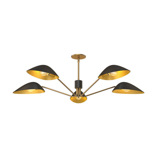 Alora Lighting Oscar 5 Light Pendant Aged Gold, Matte Black