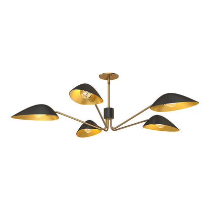 Alora Lighting Oscar Pendant, 5-Light, Matte Black, Aged Gold, 46"D (PD550545MBAG 706TVJM)