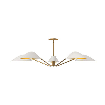 Alora Lighting Oscar Pendant, 5-Light, White, Aged Gold, 46"D (PD550545WHAG 706TVJN)