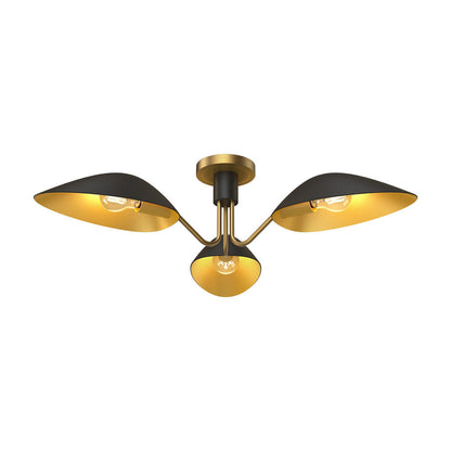 Alora Lighting Oscar Semi Flush Mount Aged Gold, White