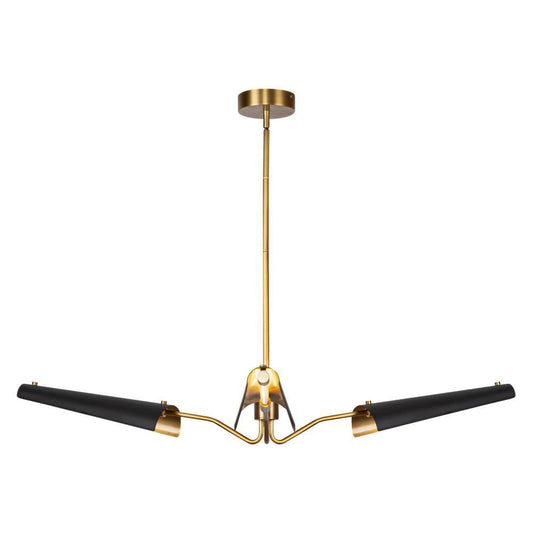 Alora Lighting Osorio LED Chandelier Vintage Brass, Matte Black