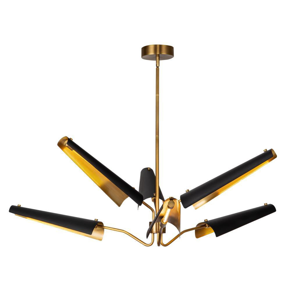 Alora Lighting Osorio LED Chandelier Vintage Brass, Matte Black