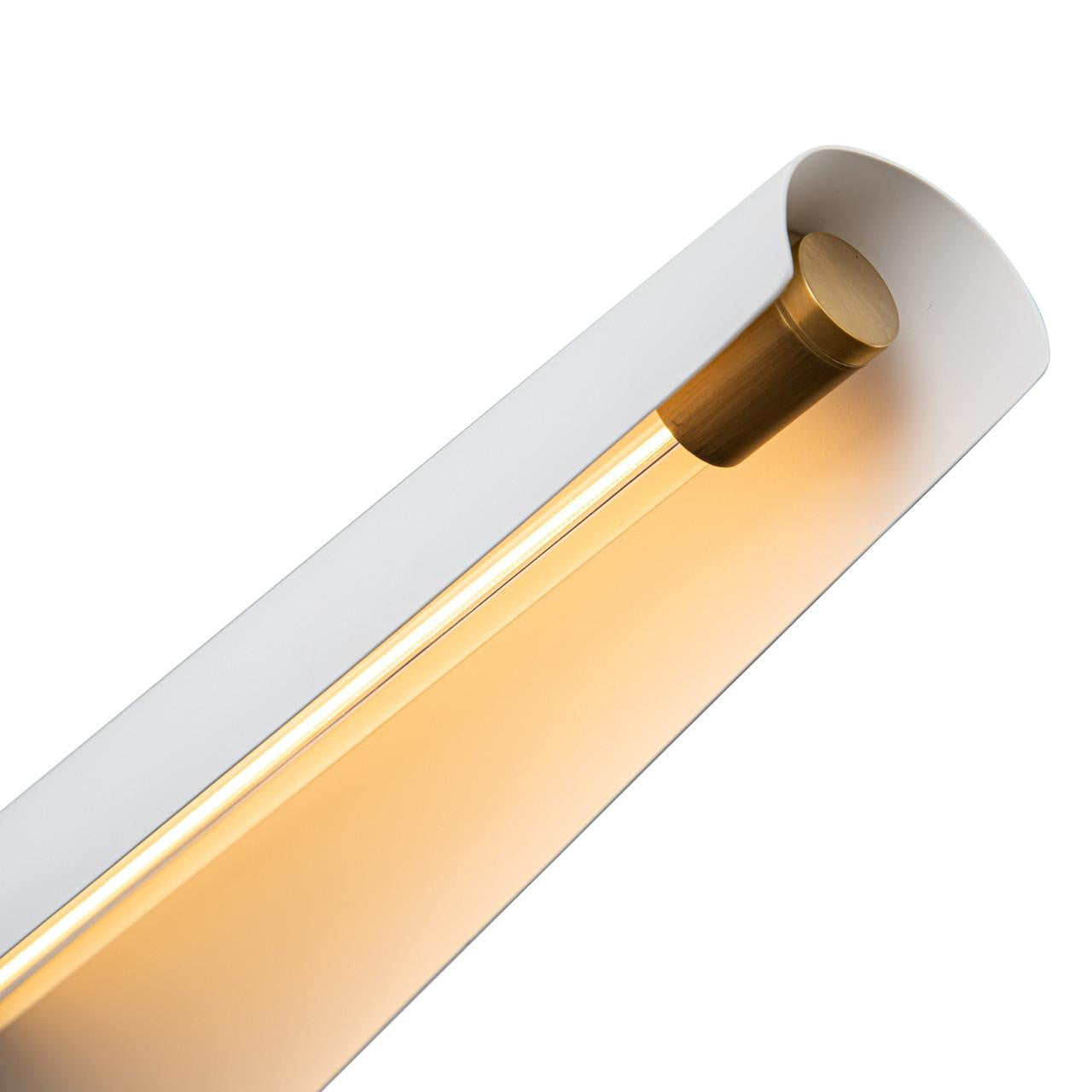 Alora Lighting Osorio Chandelier, 2-Light, LED, Matte White, Vintage Brass, 45.75"D