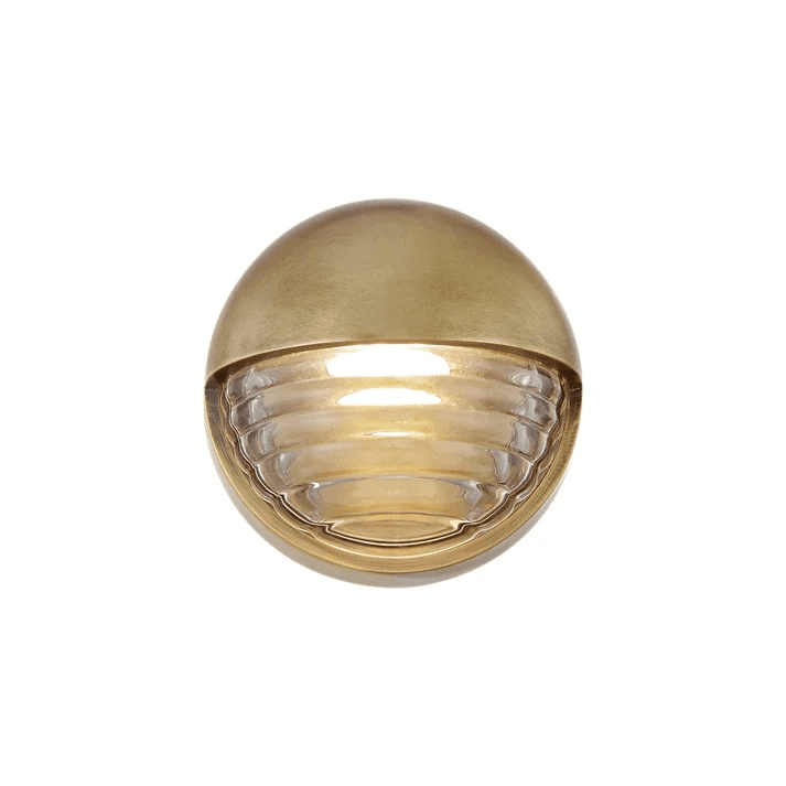 Alora Lighting Palais Wall/Vanity Light, 1-Light, LED, Vintage Brass, Ribbed Glass, 5.63"D