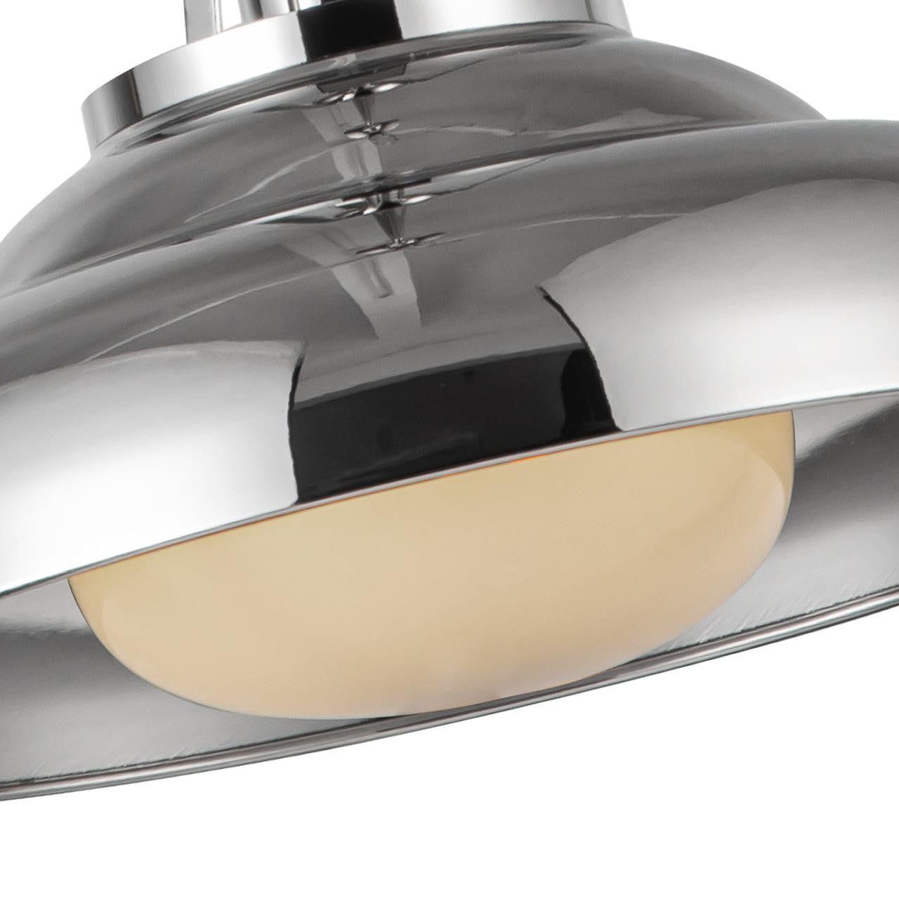 Alora Lighting Palmetto Pendant, 1-Light, Polished Nickel, Glossy Opal, 14.5"D