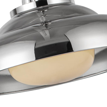 Alora Lighting Palmetto Pendant, 1-Light, Polished Nickel, Glossy Opal, 14.5"D