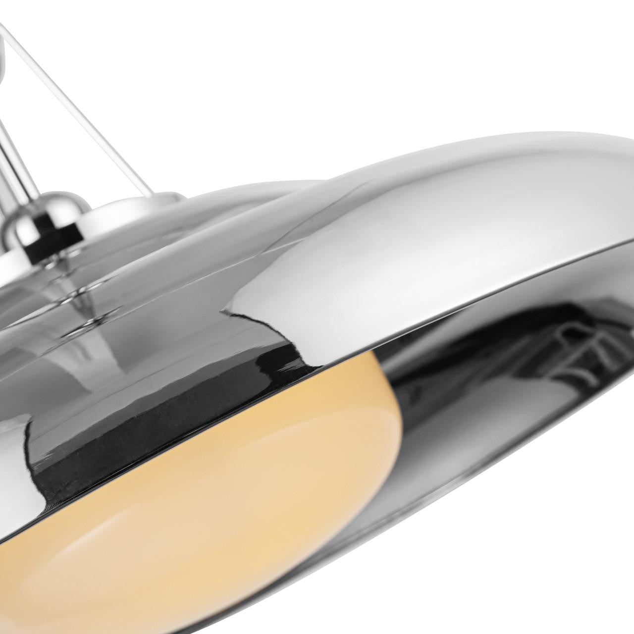 Alora Lighting Palmetto Pendant, 1-Light, Polished Nickel, Glossy Opal, 20"D