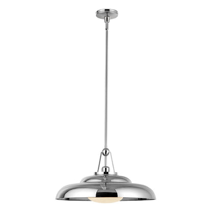 Alora Lighting Palmetto Pendant, 1-Light, Polished Nickel, Glossy Opal, 20"D