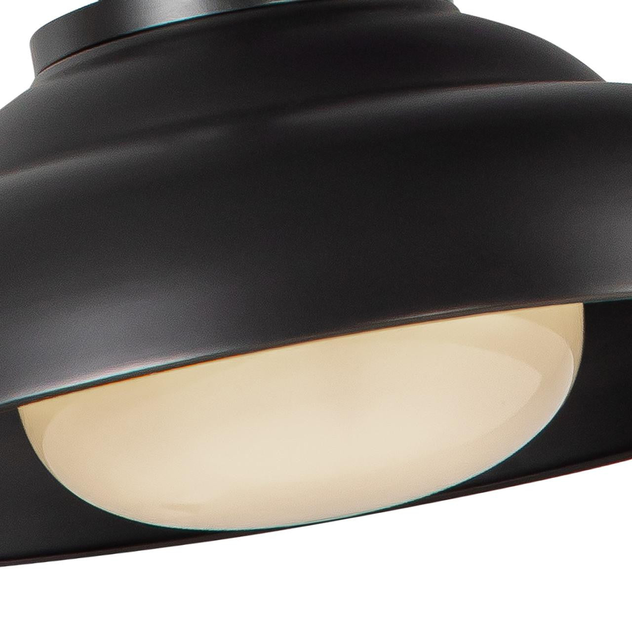 Alora Lighting Palmetto Pendant, 1-Light, Urban Bronze, Glossy Opal, 14.5"D