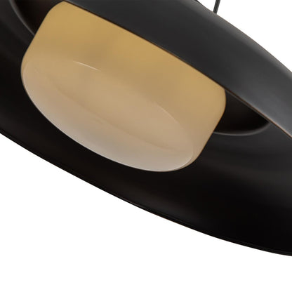 Alora Lighting Palmetto Pendant, 1-Light, Urban Bronze, Glossy Opal, 20"D