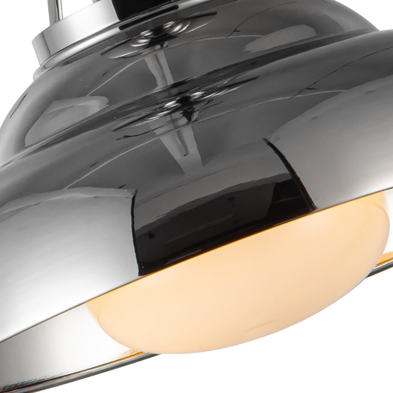Alora Lighting Palmetto Semi-Flush Mount, 1-Light, Polished Nickel, Glossy Opal, 12"D