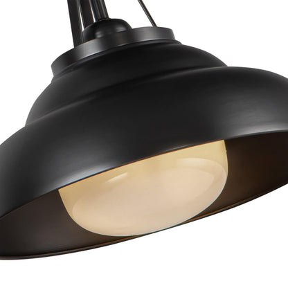 Alora Lighting Palmetto Semi-Flush Mount, 1-Light, Urban Bronze, Glossy Opal, 12"D
