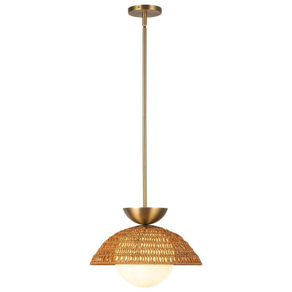 Alora Lighting Perth 14-in Brushed Gold/Opal Glass 1 Light Pendant
