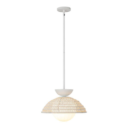 Alora Lighting Perth 14-in White/Opal Glass 1 Light Pendant