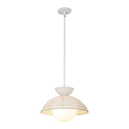 Alora Lighting Perth 14-in White/Opal Glass 1 Light Pendant