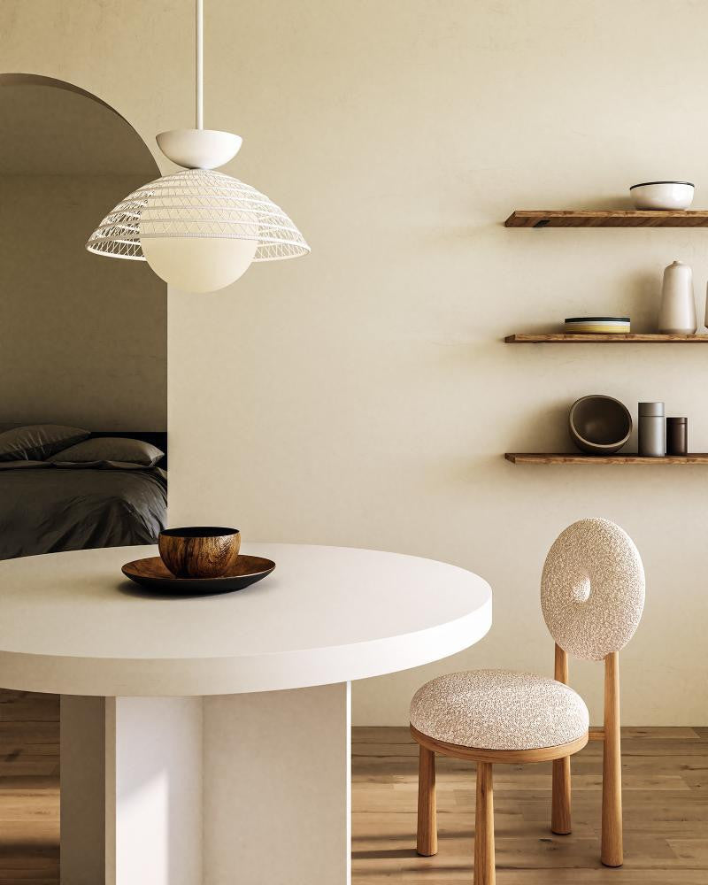Alora Lighting Perth 14-in White/Opal Glass 1 Light Pendant