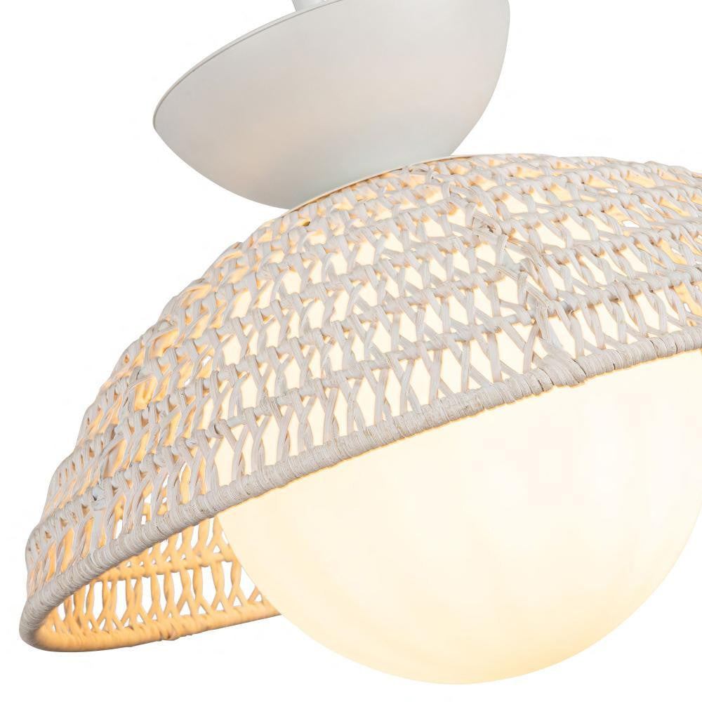 Alora Lighting Perth 14-in White/Opal Glass 1 Light Pendant