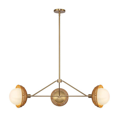 Alora Lighting Perth 40-in Brushed Gold/Opal Glass 3 Lights Chandelier