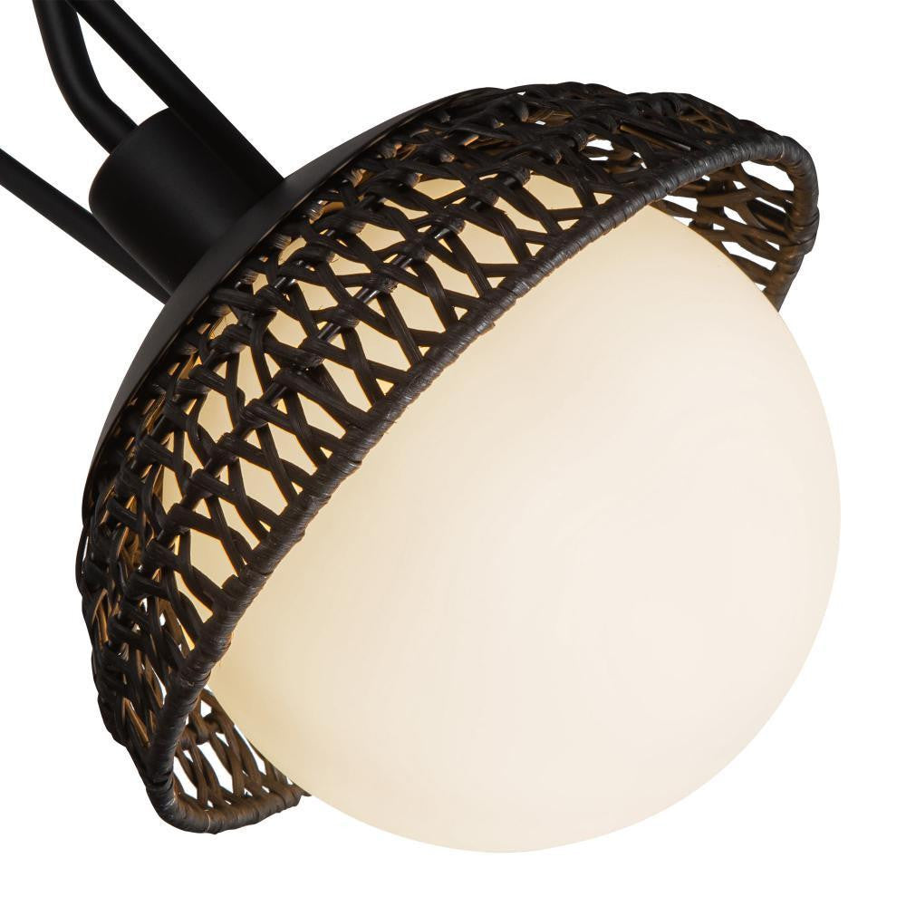 Alora Lighting Perth 40-in Matte Black/Opal Glass 3 Lights Chandelier