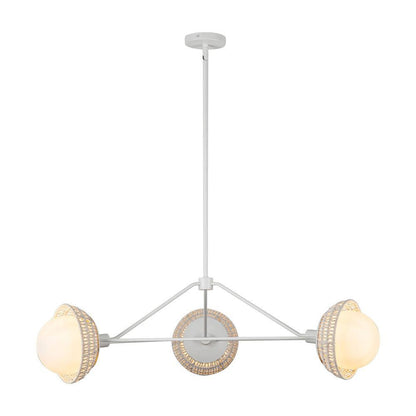 Alora Lighting Perth 40-in White/Opal Glass 3 Lights Chandelier