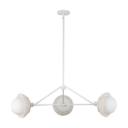 Alora Lighting Perth 40-in White/Opal Glass 3 Lights Chandelier