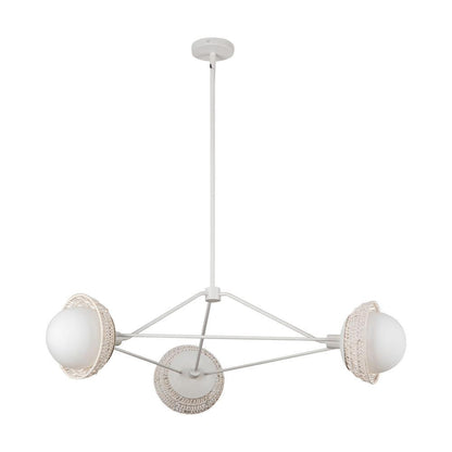 Alora Lighting Perth 40-in White/Opal Glass 3 Lights Chandelier
