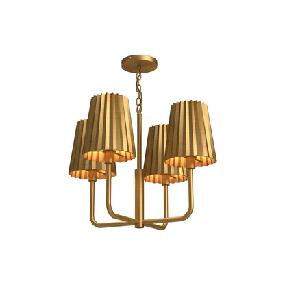 Alora Lighting Plisse 4 Light Chandelier Aged Gold
